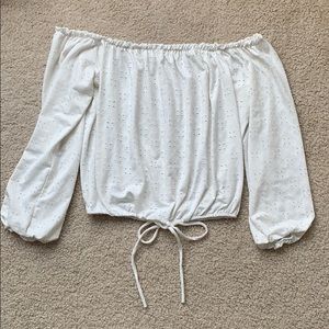 Off the Shoulder White Crop top